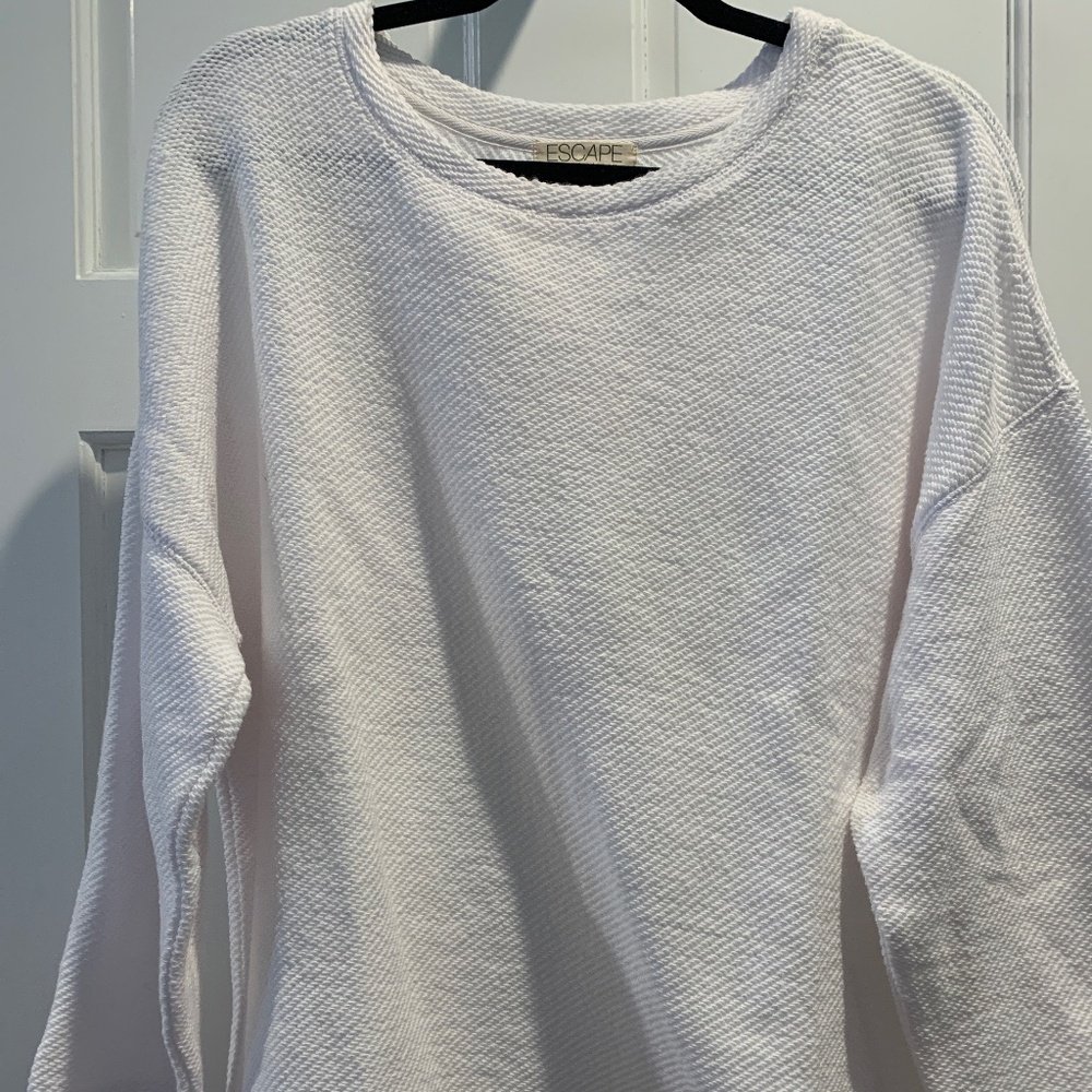 Escape white cotton sweater
